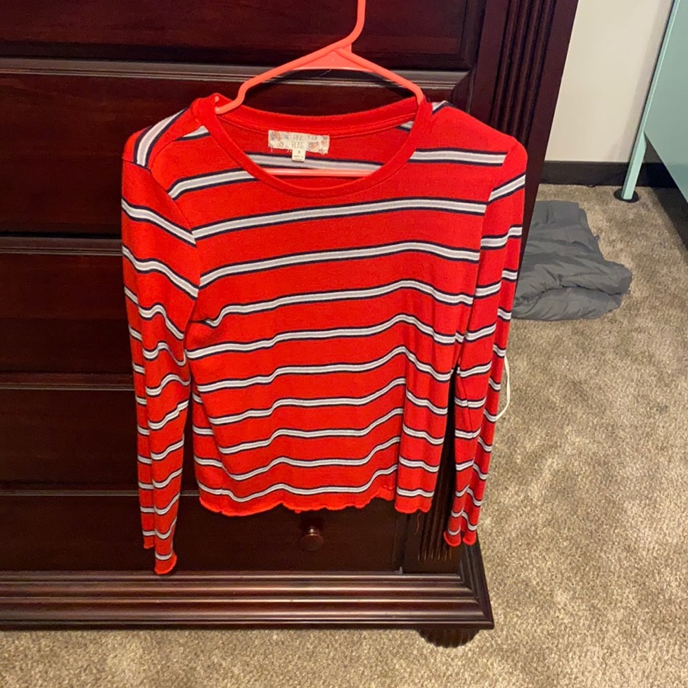 Striped Red Long Sleeve, Size S